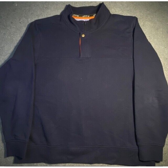ORVIS Signature Mens 1/4 Zip Pullover‎ SWEATER XX-LARGE Blue Heather/Mock Neck - Picture 1 of 9